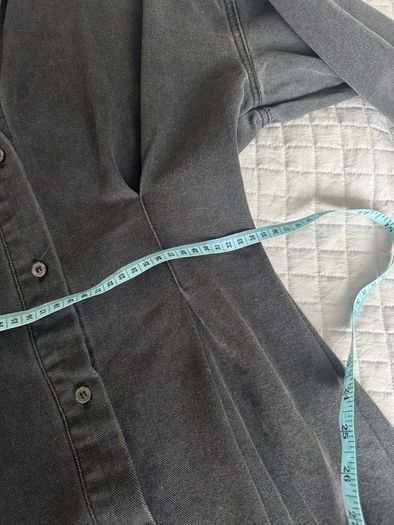 Missguided Petite Washed Black Denim Shirt Dress UK 8