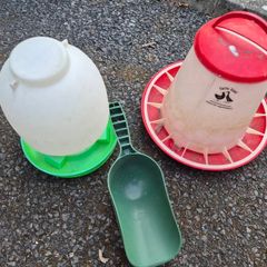 Chicken Feeder, Shovel and Water Container  - NO HOLDING COLLECTION ONLY