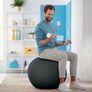 Ergonomically Designed Desk Chair Alternative, 65cm Diameter, Includes Fabric Ball Cover, Hand Air Pump & 2 x Plugs, Ergo Cosy Range, Velvet Grey, Image 3