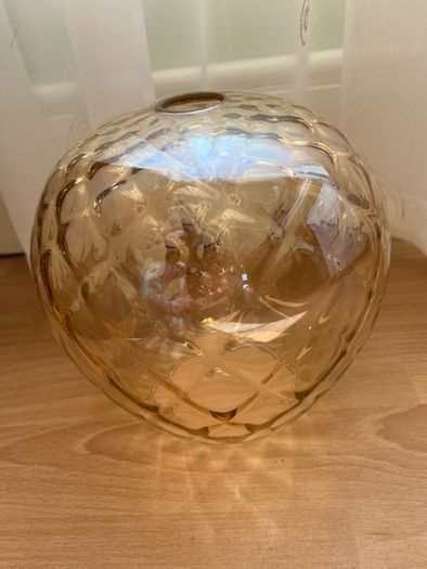 Glass Ceiling Light Shade In Prestine Vintage Condition. Stunning Gold / Amber Hue Colouring. Beautiful