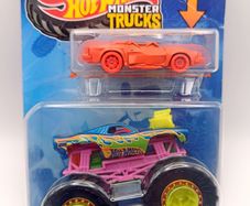 Hot Wheels 2024 Monster Trucks Rodger Dodger Combo with Crushed Car 1:64 New