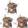 Modern Round Coffee Table with 2 Tier Storage Shelf Stylish Wooden Center Table Versatile Sofa Side Table Nightstand for Living Room & Home Office Brown Image 2