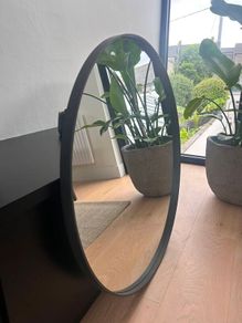 Round Mirror with Black Frame - 120cm