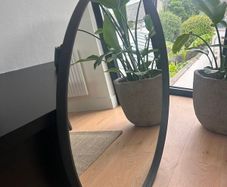 Round Mirror with Black Frame - 120cm