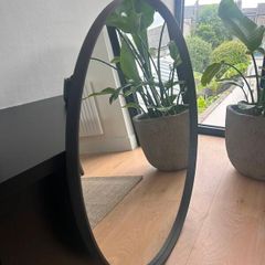 Round Mirror with Black Frame - 120cm