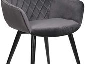 _Dining Room Chairs, 1 x Kitchen Chair Living Room Chair Upholstered Chair with Armrests Chair Design Linen / Velvet Metal