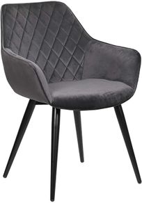 _Dining Room Chairs, 1 x Kitchen Chair Living Room Chair Upholstered Chair with Armrests Chair Design Linen / Velvet Metal
