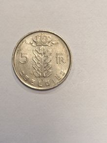 Belgium 5 francs coin