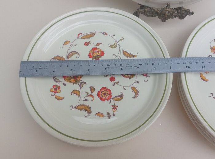 Fabulous Set of Five Dinner Plates and Five Breakfast Plates by Arklow Pottery in the Brendan Erin Stone, Unknown Pattern Name
