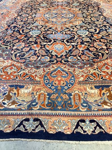 Stunning 1960s Kashmar Pictorial Rug. A Masterpiece of Persian Craftsmanship