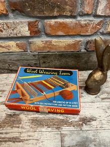 vintage wool weaving loom