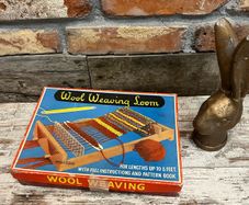 vintage wool weaving loom