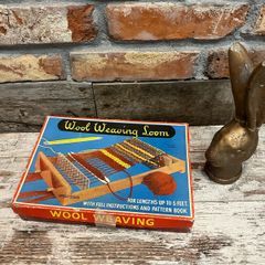 vintage wool weaving loom