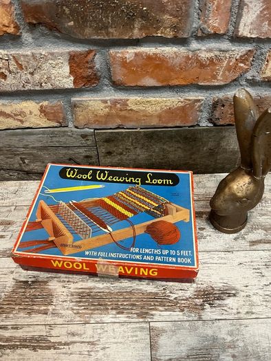 vintage wool weaving loom