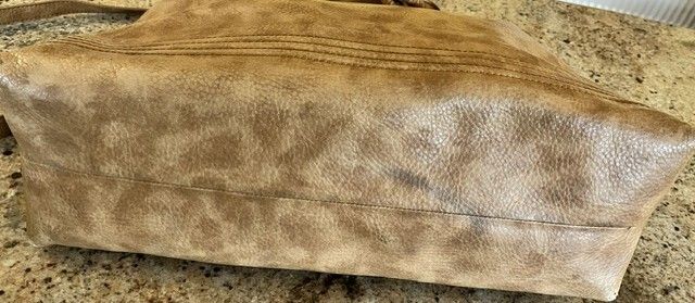 A-WEAR BAG OVERNIGHT WEEKEND Camel beige Stylish Faux Leather bag. Brass hardware In Very Good Condition. Generous sizing
