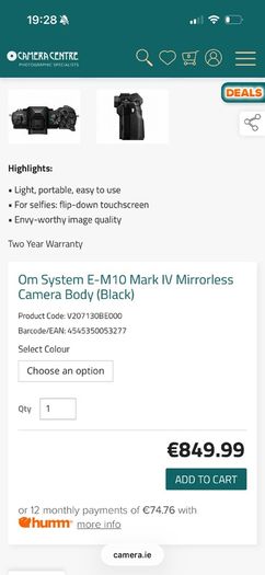Olympus Om System E-M10 Mark IV Mirrorless Camera Body