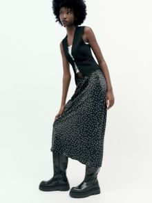 Zara long satin skirt