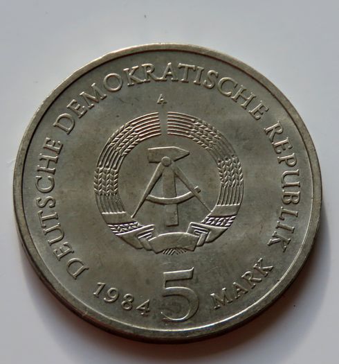 Leipzig Old City Hall 5 Mark 1984 East Germany DDR Rare