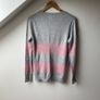 Banana Republic Filpucci Italian Yarn Striped Sweater Grey Pink S Image 5