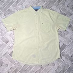Vintage Tommy Hilfiger Mens Classic Fit Short Sleeve Shirt Size XL Made in Hong Kong