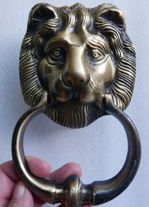 Vintage Brass Lion Head Door Knocker