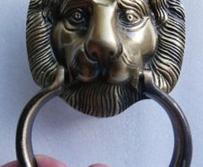 Vintage Brass Lion Head Door Knocker