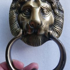 Vintage Brass Lion Head Door Knocker