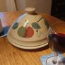 Stunning Large and Heavy Irish Studio  Pottery Hand-Potted and Hand-Painted Cheese Dome and Underplate By Ballydougan Pottery, Armagh, Northern Ireland, Apple Pattern, Excellent Condition Image 6