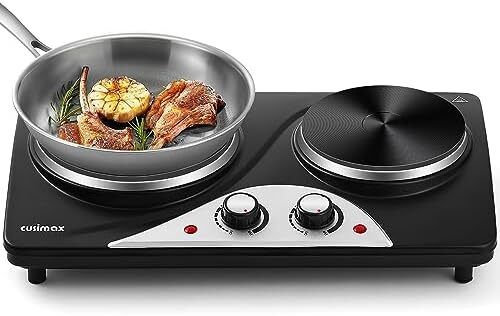 Electric Hobs 2500W Electric Hot Plates for Cooking Portable Hob with 2 Cast Iron Rings/with Dual Temperature Control