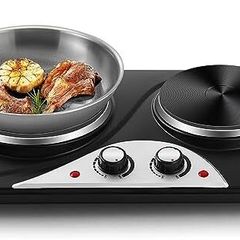 Electric Hobs 2500W Electric Hot Plates for Cooking Portable Hob with 2 Cast Iron Rings/with Dual Temperature Control