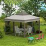 3.25 x 3.25m Deluxe Metal Gazebo, with Curtains - Brown and Grey Image 7