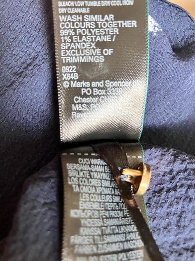 Size 14 Navy&Cream Blouse by Marks&Spencer