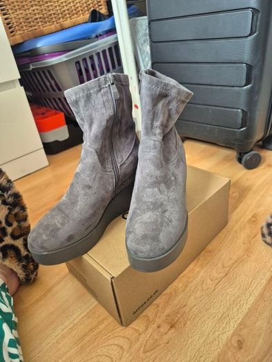Ladies grey ankle boots