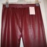 Wet look style Burgundy leggings size M/L BNWT Image 2