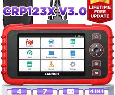 2026 Launch CRP123X v3.0 is the 4-System Diagnostic Code Reader For Engine, ABS, Airbags and Automatic Transmission. Has 7 Service Functions: Oil Reset, SAS Reset, Elec. Throttle Adaptation, ABS Bleeding, BMS Reset, DPF Regen.for cars and vans