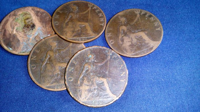 1896 Victoria Pennies.