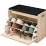 BRAND NEW Shoe Rack 3 Tiers Furniture Bench and Bathroom Seat Stool for Footwear (Oak) Image 3