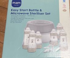 Mam Microwave Steam steriliser and 3 160ml bottles