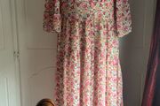 Lovely Gallery Floral maxi dress with front opening size UK16 EU44 Postage included
