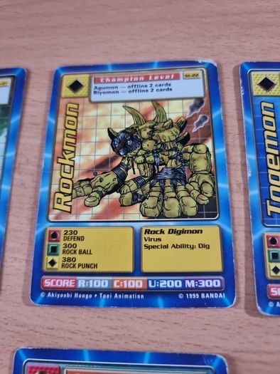 13 Champion level Digimon cards. 1999.