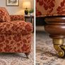 Traditional 3 Seater Sofa Floral Damask Image 2