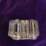 set of 3 moulded glass castor cups for piano feet Image 3