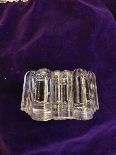 set of 3 moulded glass castor cups for piano feet