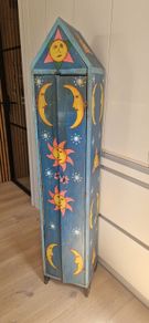 Vintage Folk Art Celestial Cabinet