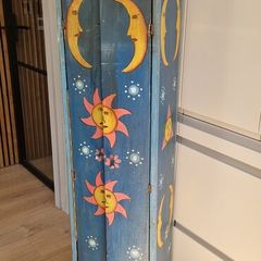 Vintage Folk Art Celestial Cabinet