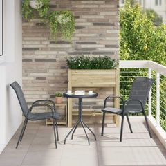 Garden Bistro Set 3 pcs Black Steel