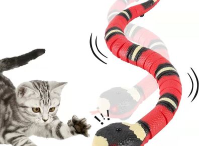Smart Sensing Cat Toys Interactive Automatic Eletronic Snake Cat Teaser Indoor Play Kitten Toy USB Rechargeable for Cats Kitten