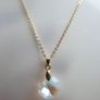 Vintage Crystal Pendant Charm & Gold Plated Chain Necklace Length 18" Image 3