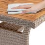 Table Garden  Polyrattan Garden Table Height-Adjustable Weatherproof Dining Table for Garden, Patio Image 2
