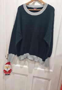 Vince Camuto Oversized Black Metallic Tipped Sweater Size L